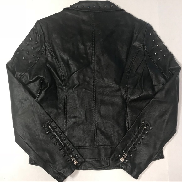 Max Studio Studded Faux-Leather Moto Jacket S - Picture 3 of 7